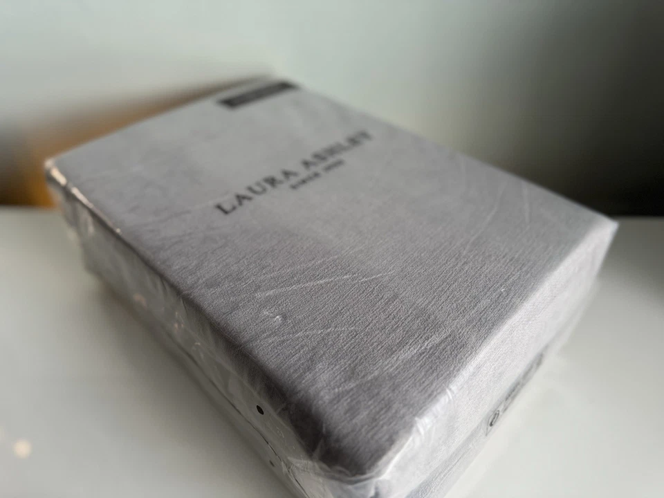 Laura Ashley Abbott Steel Large Eyelet Fully Lined Chenille Curtains - Image 4 of 4