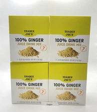 4 Pack Trader Joe's 100% Ginger Juice Drink Mix 7 Each Total 28 Packets EXP 2028