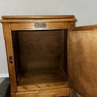 Vintage White Clad Oak Wood Ice Box Nightstand Cabinet End Table Brass Hardware — photo 3