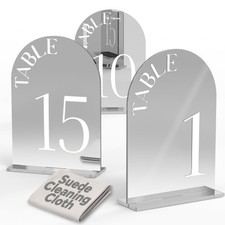 15 Sets 5x7 In Double Sided Silver Mirror Arch Acrylic Table Numbers 115 Set