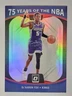 De'Aaron Fox 2021-22 Donruss Optic #33 75 Years of the NBA Silver Prizm Kings
