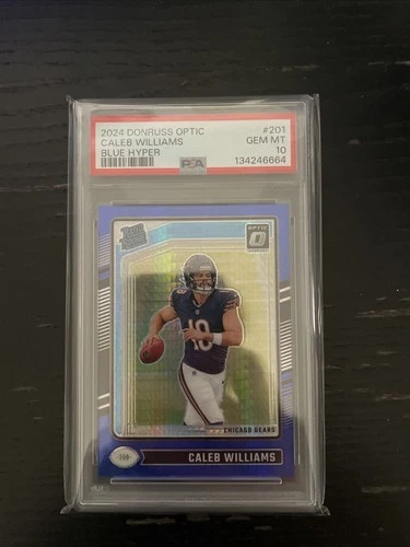 2024 Optic - Rated Rookie Caleb Williams #201 Blue Hyper Prizm (RC) PSA 10