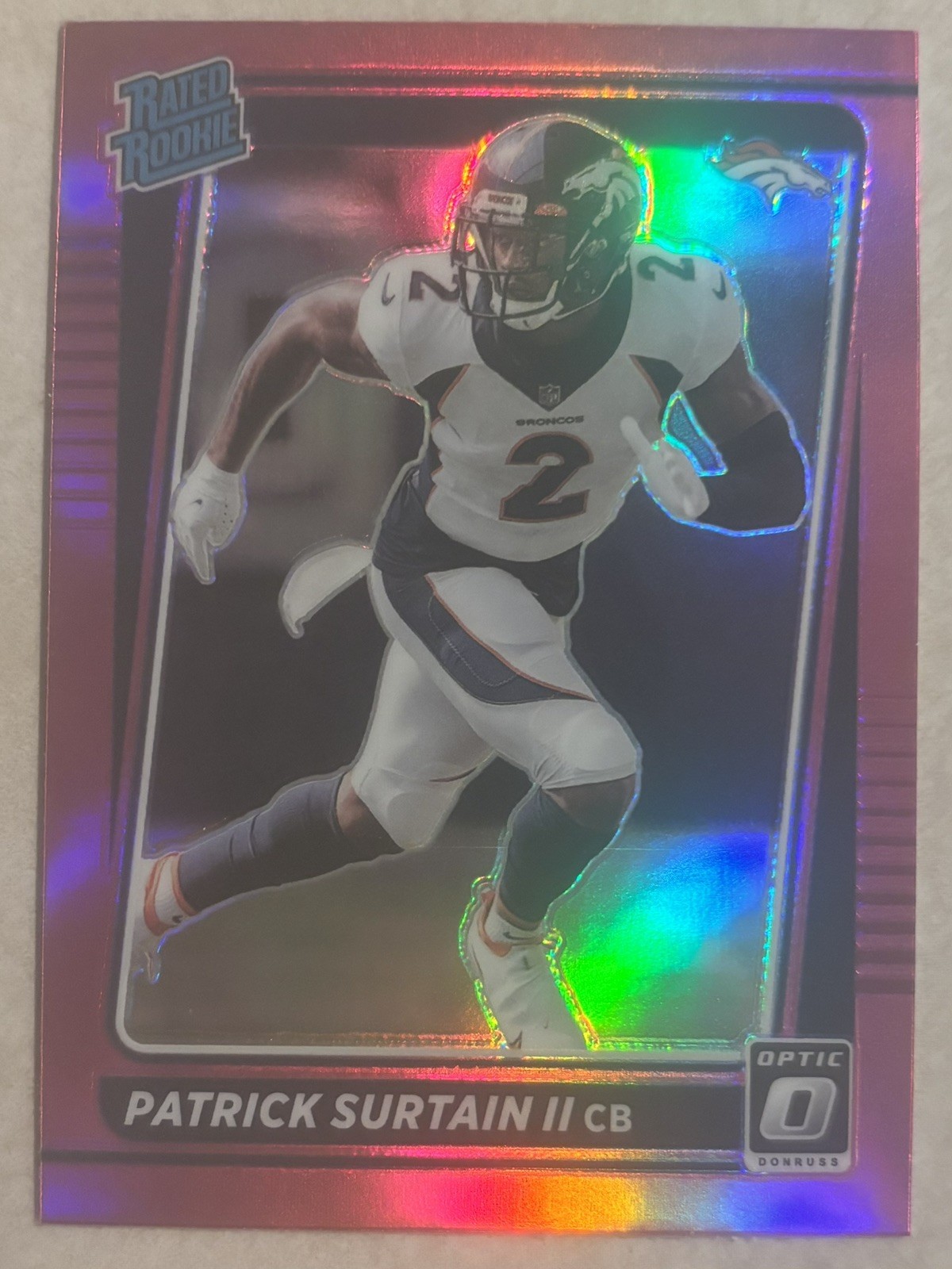 2021 Panini Donruss Optic - Rated Rookie Patrick Surtain II #244 Pink Prizm (RC)