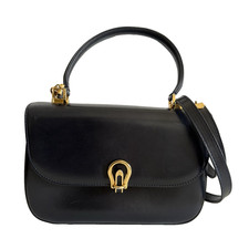 Authentic Bally Handbag Navy Leather From Jap...