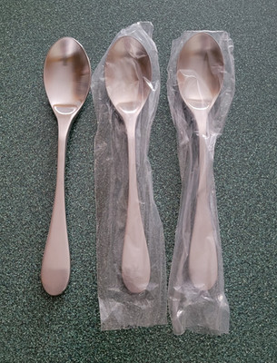 Lot of 3 KNORK Original Matte Stainless Teaspoons - 7'' - NEW - Modern Minimal