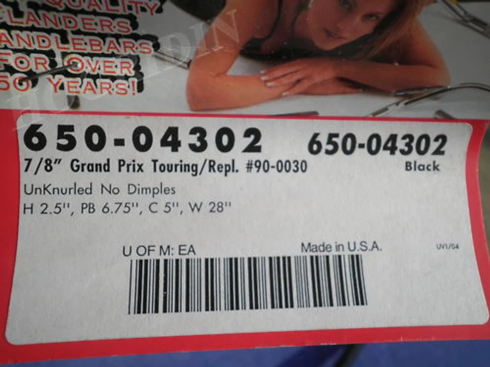 Manillar Flanders Harley Davidson 7/8 pulgadas Touring negro nuevo  Foto 3 de 4