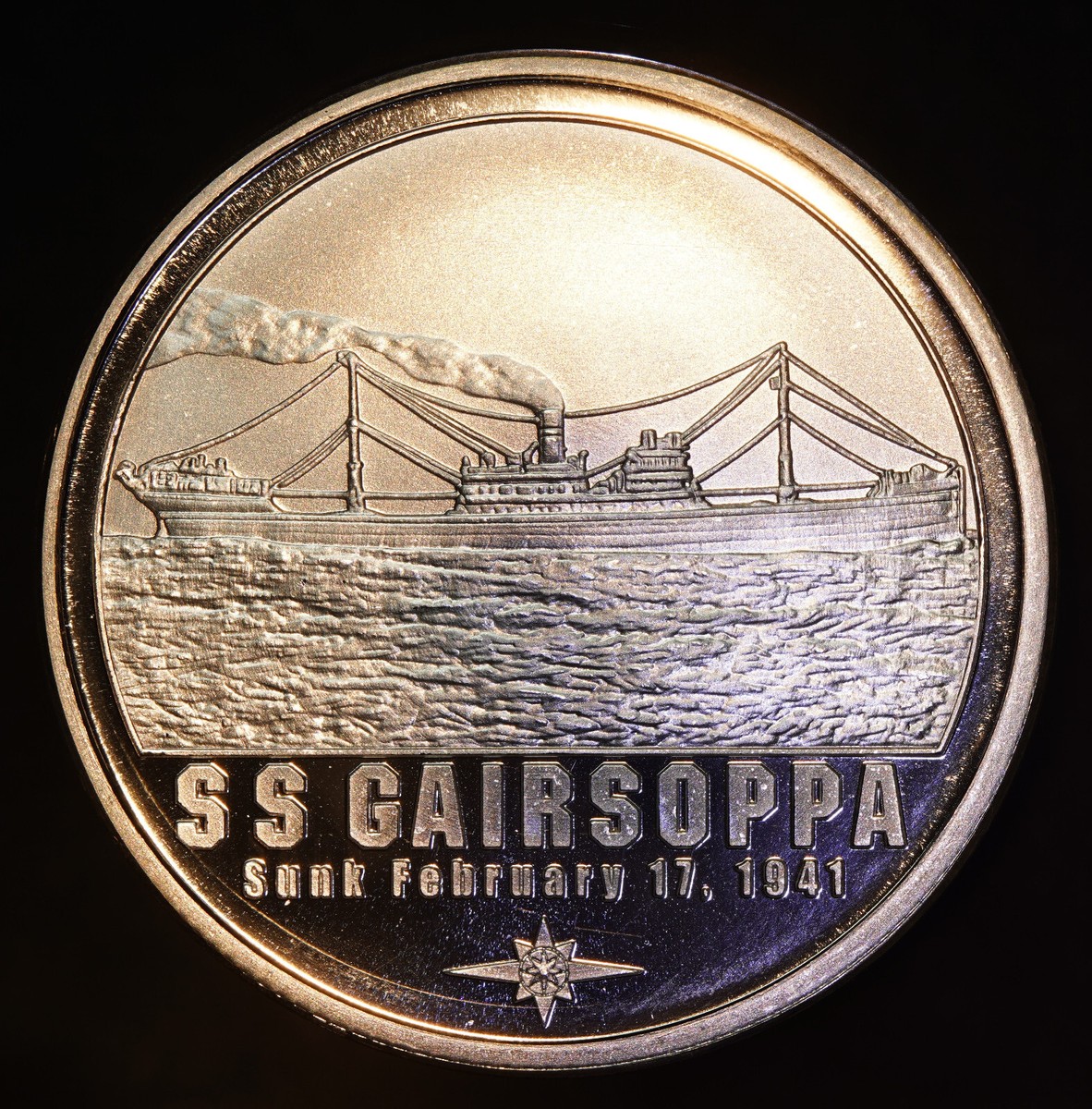 SS GAIRSOPPA WWII Shipwreck 1941 World War II 1oz 999 FINE Silver