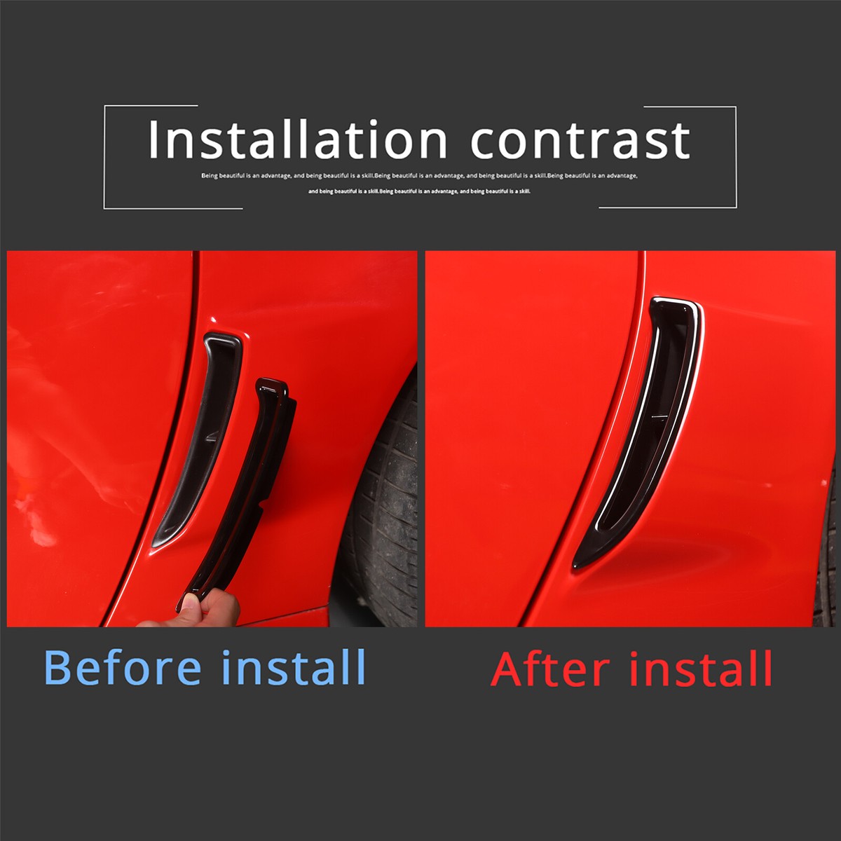 ABS Carbon Fiber Interior Side Air Vent Frame Trim Set Fits Corvette C6
