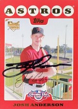 2008 Topps Opening Day #210 Josh Anderson Rookie Houston Astros AUTO SIGNED