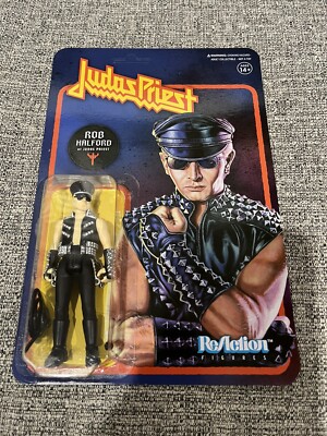 ROB HALFORD SUPER7 ReACTION ACTION FIGURE TOY JUDAS PRIEST MOC LP