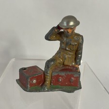 Military Solider Radio Operator NO Antenna Single Cast Metal Lead Figure