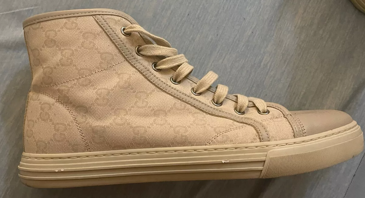 Men's GG high top sneaker in beige GG canvas