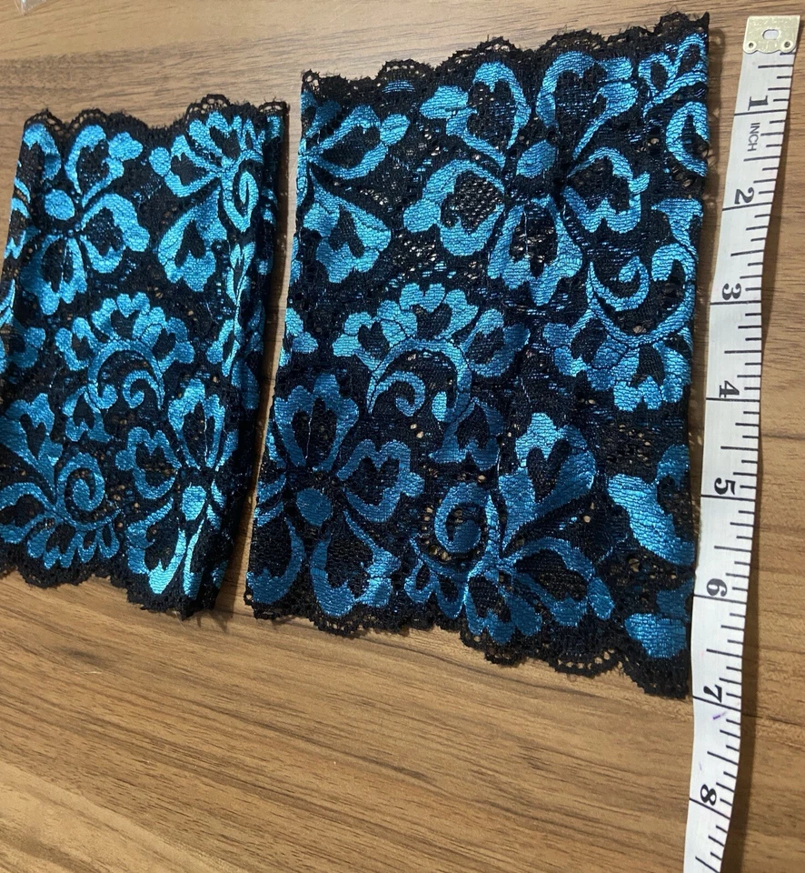 Juego de 4 pares de puños/toppers de botas de encaje elástico aspecto satinado nuevos en paquete Foto 3 de 4