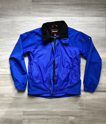 Marmot  Waterproof Full-Zip Hooded Rain Ski Jacket Men s Size Medium Blue
