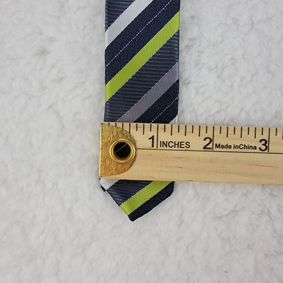 Corbata para hombre Arnaldo Bassini Italia colorida a rayas verde lima corbata clásica Foto 4 de 4