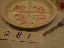 LITTLE BO PEEP VINTAGE VITROCK GLASS DIVIDED PLATE AND CUP SET