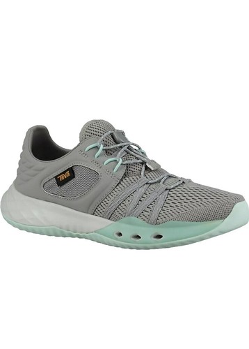 Teva Slimboski Water Shoes Men’s 9 Gray Lime Lace Up Athletic Trail Salomon Techamphibian Water Shoes Size 9 Gray Blue Mesh  main image 4