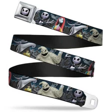 Disney Nightmare Before Christmas Webbing Seatbelt Buckle Belt Official Licensed