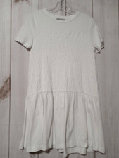 Zara Dress Ladies Extra Small White Short Sleeve Smocked