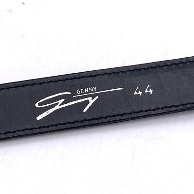 Genny Gold Tone Buckle Belt Size 44 Black Adjustable 39 Inch  display picture 3
