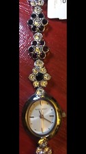 nine west watch women “NEW” Flowers Red/black Gems