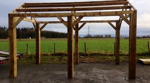 4 8m Wooden Car Port Bbq Hot Tub Shelter Ebay