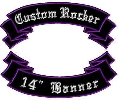 Custom Embroidered Rocker Ribbon Banner Patches Biker Motorcycle MC ...