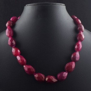 Red Ruby Faceted Amazing Cut 671 Cts Necklace Beautiful Jewelery VK 45 E596