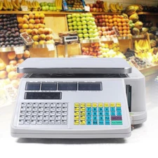 Digital Scale Price Computing Retail Meat Weigh Scale Label Printer 30Kg/66lbs!