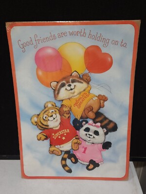 Hallmark Shirt Tales Poster Good Friends Are Worth Holding On To SEALED 19.5''