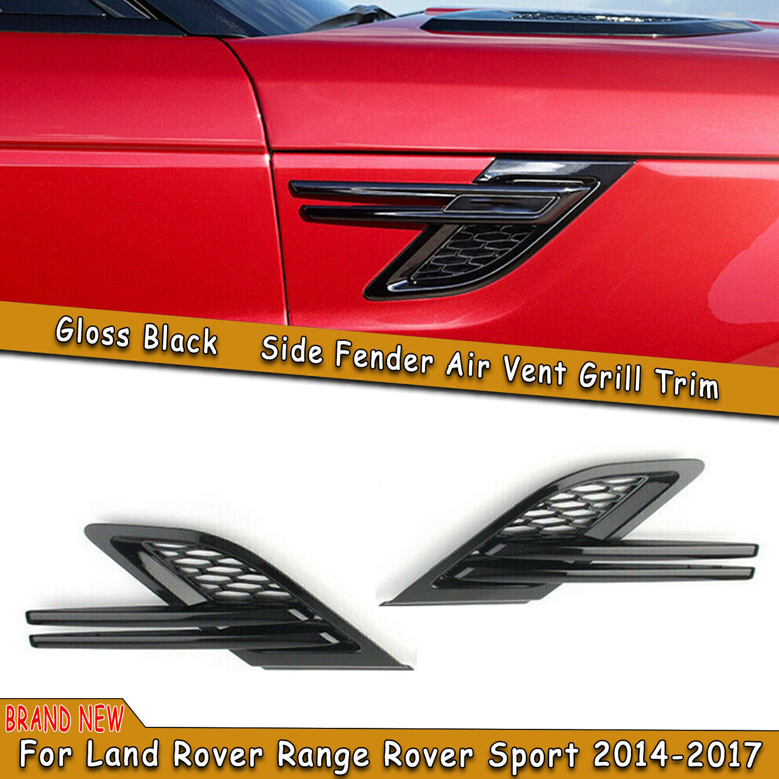 1Pair Car Side Air Vent Mesh Grille For Land Rover Range Rover Sport 2014-2017
