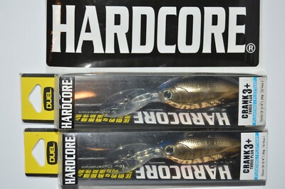2 lures duel hardcore deep diving crankbaits crank 3+ plus 2 3/4'' gold black