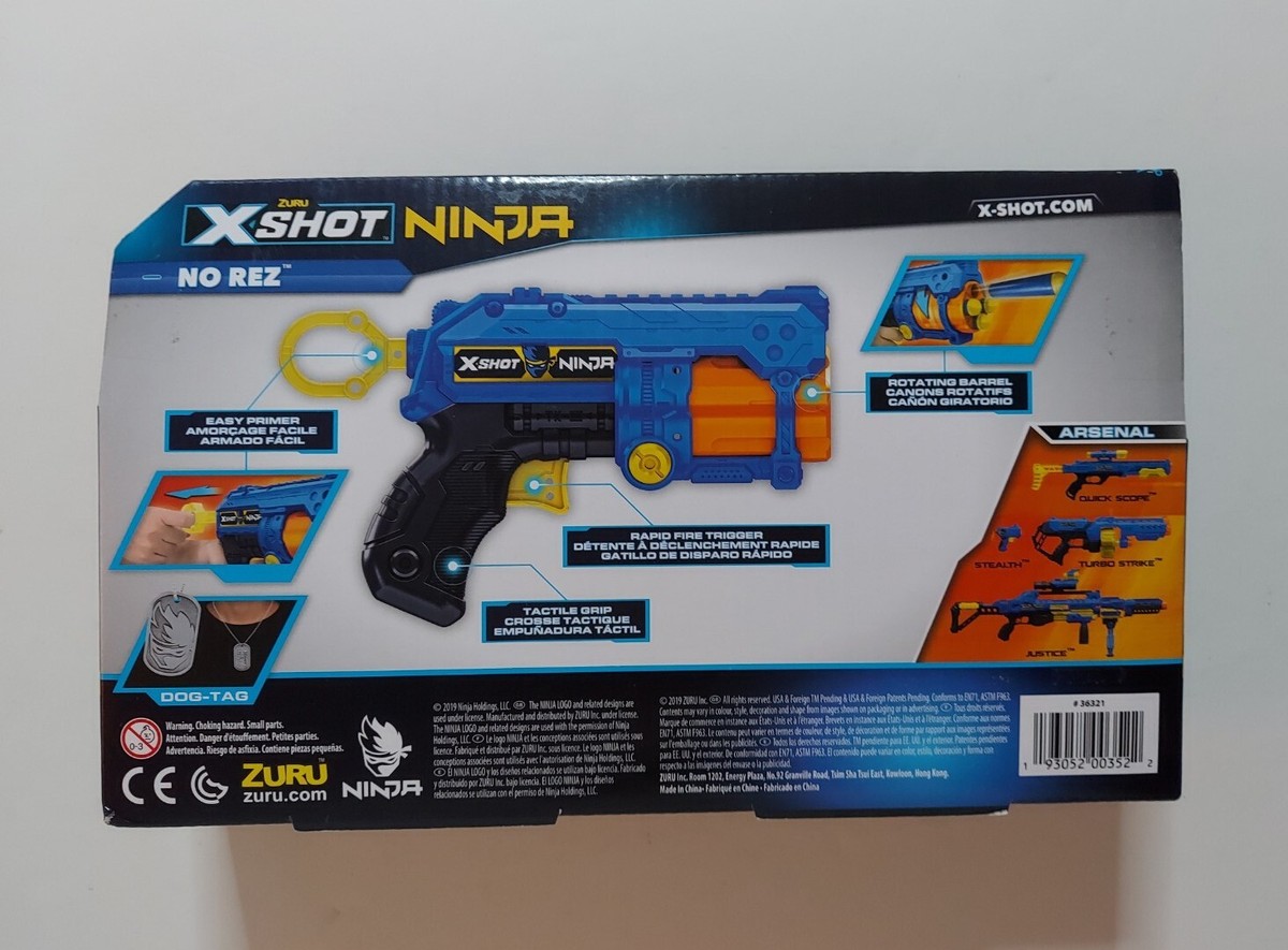ZURU X-shot Ninja No Rez Dart Blaster Toy Gun and Dog Tag Xshot