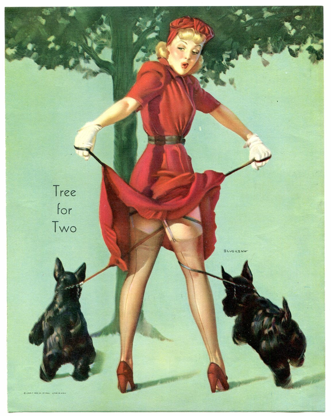 PinUp Girl Calendar Print by Gil Elvgren Tree for Two eBay