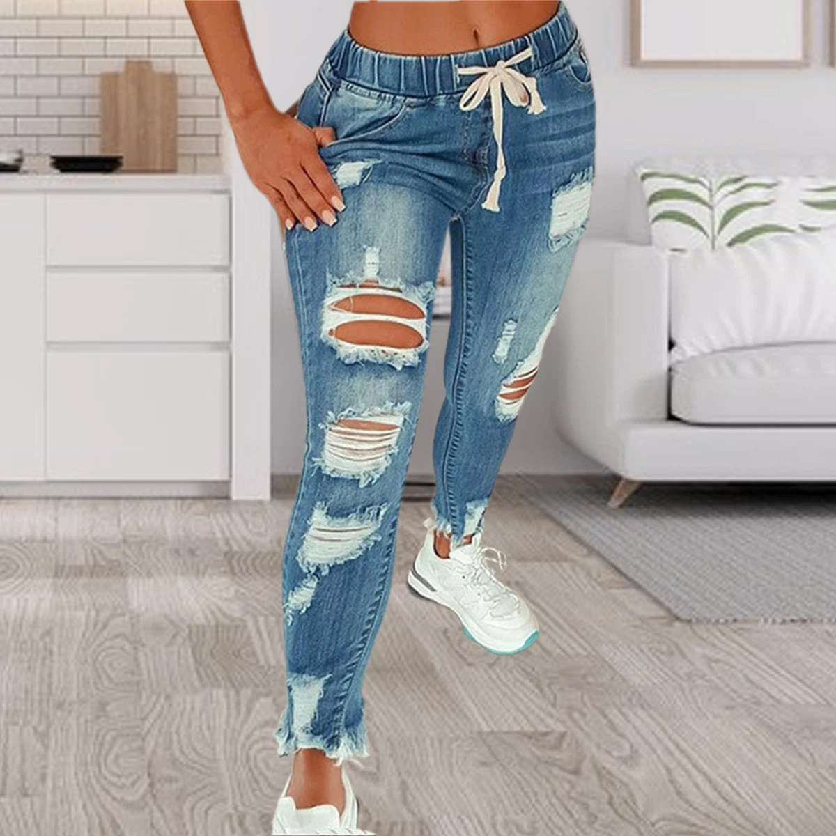 Ladies jeans cheap ripped