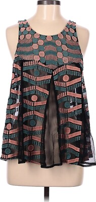 Anthropologie Akemi + Kim Anthropologie Embroidered Polka Dot Mesh Swing Top M