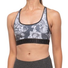 NWT Women's Under Armour Medium Impact Gray DFO Crossback HeatGear Sports Bra