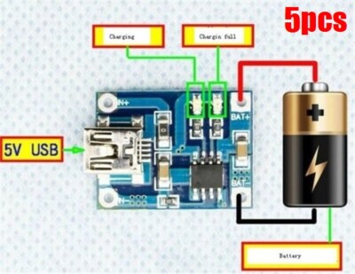 Small Charger Module 5Pcs 5V Charger Module Mini Usb 1A Lithium Battery Charging Board New ...