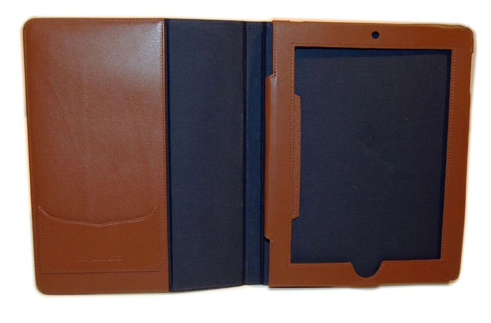 $145 Polo Ralph Lauren Patchwork Leather Folio Tablet Case Holder Plaid Madras - Image 3 of 3