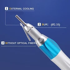 Dental Surgical Straight Handpiece 1:1 Nose Cone External Irrigation Pipe USA