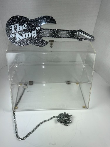 UNIQUE ELVIS Acrylic Lucite Countertop Display Case Show Case Box Cabinet