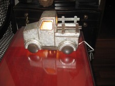 Metal Gray Pickup Truck Night Table Lamp for Kids Room 9" wide x 5" tall