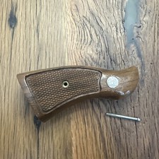 Smith And Wesson K Frame Wood Grip Vintage Checkered Square Butt