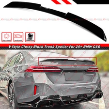 FOR 2024-25 BMW G60 530i 540i i5 GLOSS BLACK V STYLE HIGHKICK TRUNK SPOILER WING