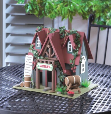 COTTAGE WINERY BIRDHOUSE - 8'' HIGH - WOOD