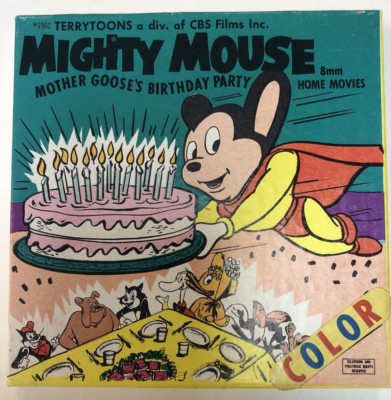 Vintage Mighty Mouse Mother Goose's Birthday Party 8mm Film 1962 Terrytoon #219
