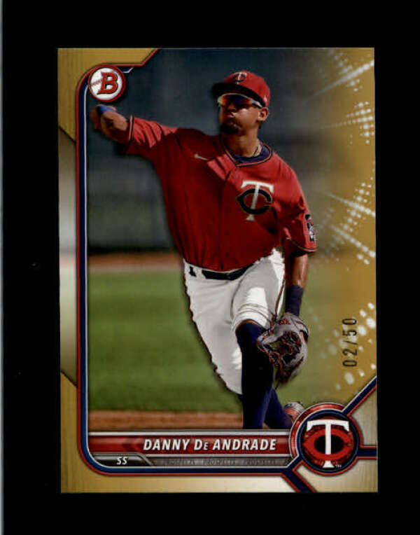 DANNY DE ANDRADE 2022 BOWMAN DRAFT PAPER #BD-107 GOLD ROOKIE RC #02/50 BD1885
