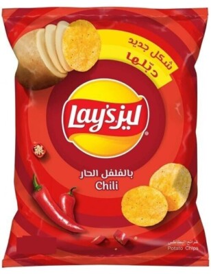 21 PACK X Lay's chilli Potato Chips 12 gm  HALAL شيبس ليز حار