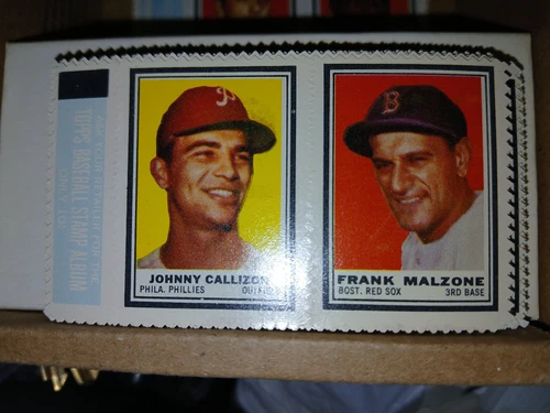 1962 TOPPS Baseball Stamp Attached Panel w/tab - JOHNNY CALLISON & FRANK MALZONE
