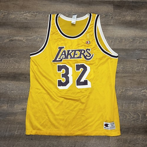 Magic Johnson Los Angeles Lakers 50th Anniversary Gold Logo Champion Jersey 52